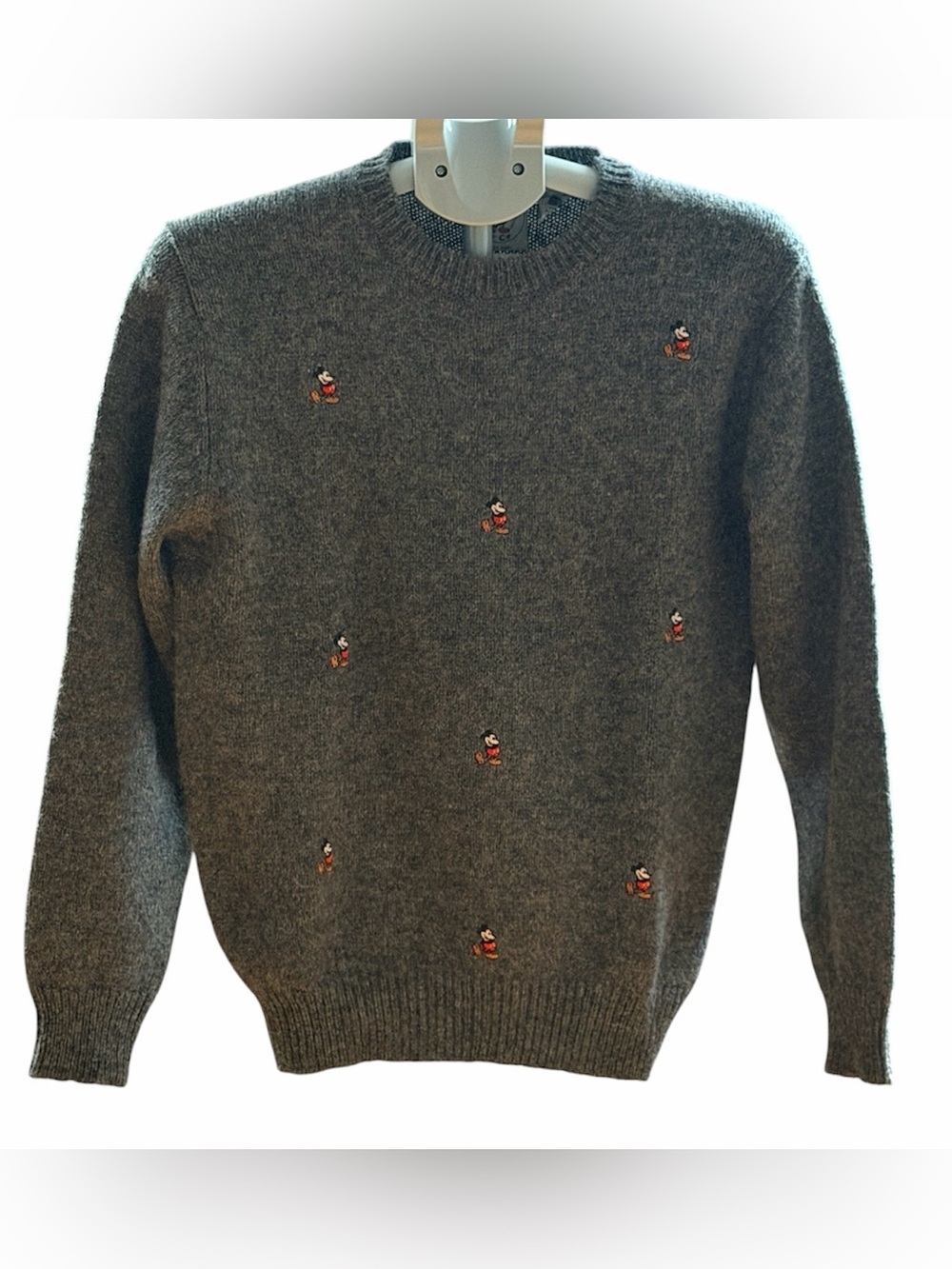 Vintage Mickey & Co J.G. Hook 100% Shetland Wool Sweater Gray Small Like New